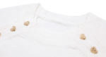 New arrivals pullover elegant jumper women autumn winter o-neck striped shoulder button loose sweaters