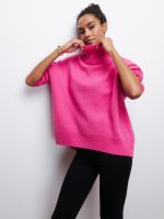 Hot selling solid color temperament turtleneck knitwear pullover oversize women elegant sweaters