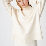 New arrivals fall winter turtleneck warm plain knitted tops design pure color loose cashmere sweater