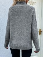 High quality roll up neck thicken sweaters autumn winter women pullover pure color slim elegant jumpers