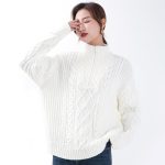High quality thick twist solid color warm fleece tops elegant half zipper turtleneck pullover sweaters for women