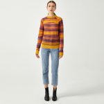 autumn winter thicken tie-dye printed crew neck knitwear long sleeve slim fit casual knit baby mohair sweaters