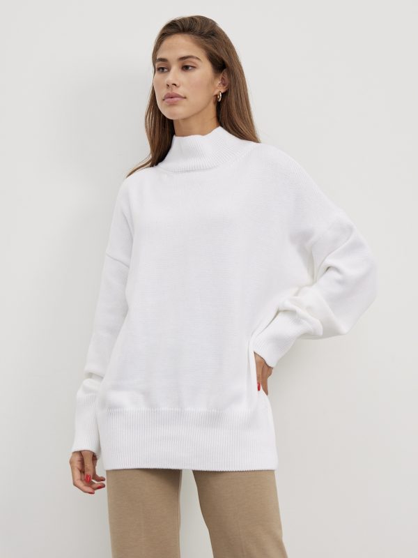 fall winter half turtleneck pure color jumpers mujer casual pullover oversize elegant women knitted sweaters