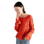 Spring Autumn crew-neck knitwear solid color lazy style long sleeve pullover knitted sweater