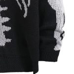 knitwear single-breasted v neck jacquard knitted sweaters oversize skull halloween cardigans women