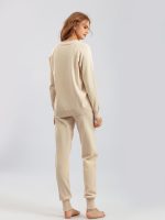 New style sweater Harun 2 piece outfits v neck casual knitwear pullover women knitted two piece pants set