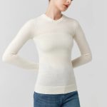 Merino Wool small V-neck knitwear Autumn winter silk wool elegant sweaters knitted basic sweaters top