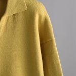 Autumn Winter Solid color Loose Polo Collar Sweater Wide Leg Pants Temperament Women's 2 piece knitted Set