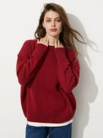 Hign Quality High-End Fashion Style Knitwear pure color Low Moq O-Neck temperamental Pullover Sweater Women