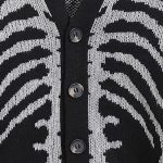 knitwear single-breasted v neck jacquard knitted sweaters oversize skull halloween cardigans women