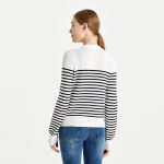 Hot sales casual pullover jumpers round-neck long sleeve striped knitted top knitted sweater