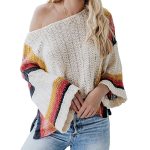 spring summer women's knitwear off shoulder collar bat sleeve sweaters hollow out pullover jumpers
