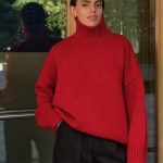 Turtleneck Knitted Solid color knitwear Long Oversize Tops Designer Women's Sweater