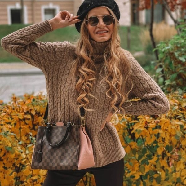 thicken mohair knitwear solid color Turtleneck pullover knitted sweaters