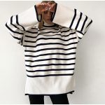 rolled neck sweaters oversize color blocking side split women autumn winter jumper mujer