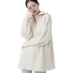 Knitwear autumn winter zipper turn down collar long sleeve luxury women cashmere pullover sweater