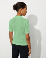 2026 spring summer knitted short sleeve slim fit pullover polo collar knitwear fashion solid color women's sweater