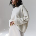 hot selling casual streetwear pure color round neck women cozy plush irregular Oversize sweaters