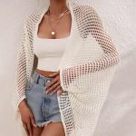 Women clothing summer sexy hollow out beach wear cover seaside holiday outfits knitted long smock