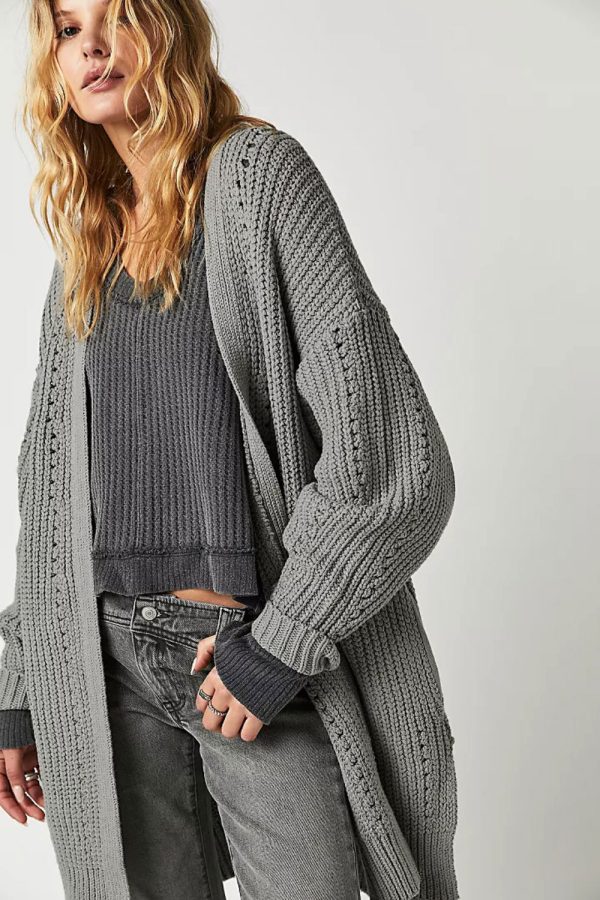 High quality solid color oversize cardigans loose knitted fall winter long sleeve thicken women elegant sweaters coa