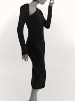 Knitwear winter long sleeve slim fit irregular design casual maxi hollow out knit dress women