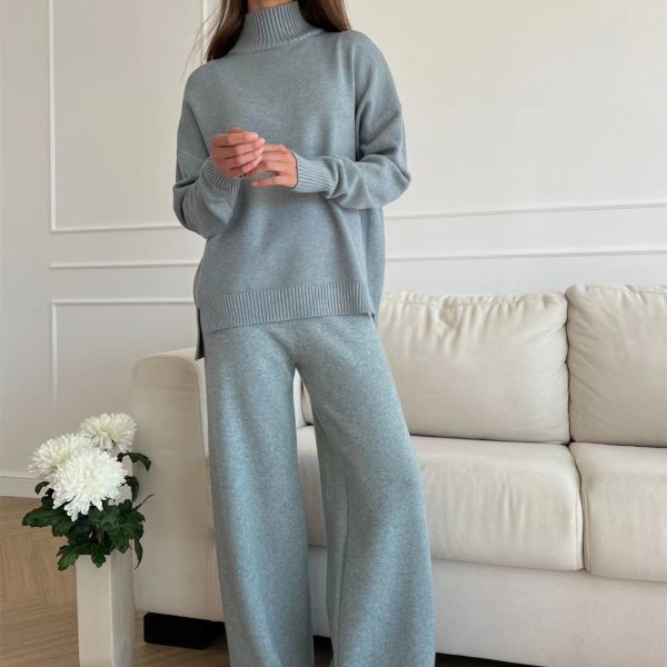 pure color sweaters designer two piece set women two piece set women clothing knitwear loungewear set