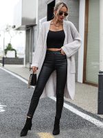 2026 Long Sleeve knitwear fall winter solid color loose women knitted cardigan sweater with pockets