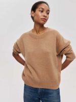 Hign Quality High-End Fashion Style Knitwear pure color Low Moq O-Neck temperamental Pullover Sweater Women