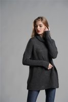 New arrival rolled collar jumper casual loose pure color winter autumn long sleeve women sweaters