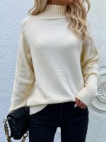 High quality roll up neck thicken sweaters autumn winter women pullover pure color slim elegant jumpers