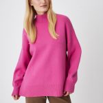 New arrivals fall winter turtleneck warm plain knitted tops design pure color loose cashmere sweater