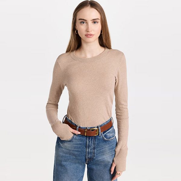 Hot sales pure color o-neck mujer sweaters pullover long sleeve slim fit women modest basic jumpers