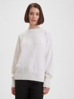 clothing round neck elegant knitwear pullover oversize long sleeve thicken pure color sweaters women