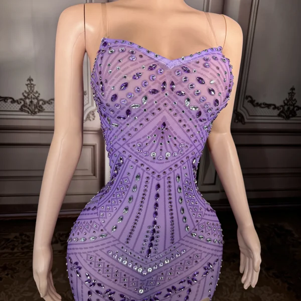 ZD Luxury Elegant A-Line Bodycon Floor-Length Backless Sleeveless Dress Women High Quality Crystal Diamond Rhinestone Romantic