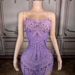 ZD Luxury Elegant A-Line Bodycon Floor-Length Backless Sleeveless Dress Women High Quality Crystal Diamond Rhinestone Romantic