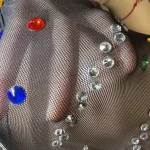 ZD Luxury Women's Ball Gown Floor-Length Sexy Party Skirt Floral Pattern Rhinestone Decoration Natural Hand Embroidery