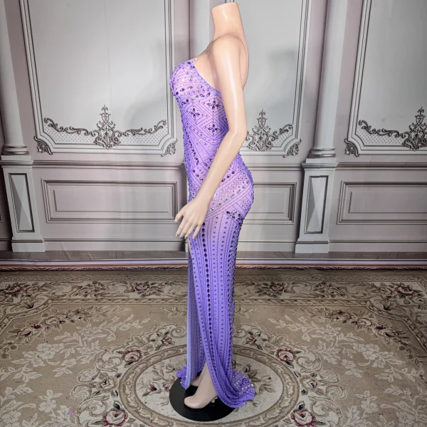 ZD Luxury Romantic Prom Gowns Women Black Purple Floor-Length Sleeveless Backless Bodycon Dress Natural Breathable Anti-Wrinkle