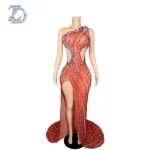 ZD Elegant Prom Bodycon Floor-Length Evening Dress Luxury Rhinestone Diamond Crystals Natural Hand Embroidery for Ladies Night