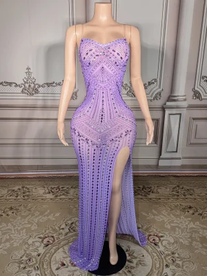 ZD Luxury Romantic Prom Gowns Women Black Purple Floor-Length Sleeveless Backless Bodycon Dress Natural Breathable Anti-Wrinkle