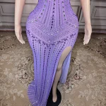 ZD Luxury Romantic Prom Gowns Women Black Purple Floor-Length Sleeveless Backless Bodycon Dress Natural Breathable Anti-Wrinkle