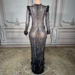 ZD Luxury Women's Ball Gown Floor-Length Sexy Party Skirt Floral Pattern Rhinestone Decoration Natural Hand Embroidery