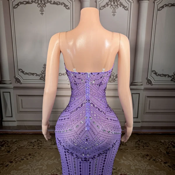 ZD Luxury Romantic Prom Gowns Women Black Purple Floor-Length Sleeveless Backless Bodycon Dress Natural Breathable Anti-Wrinkle
