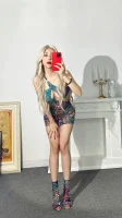 ZD Hot Selling Bodycon Mini Dress Rhinestone Backless Geometric Pattern Anti-Wrinkle Breathable Nightclub Beach Festivals Club
