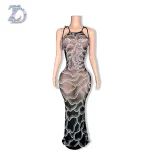 ZD Elegant Handmade Bow Collar Natural Rhinestone Sequins Maxi Dress Long One-Piece Ball Gown Luxury Woman Party Night Clubwear
